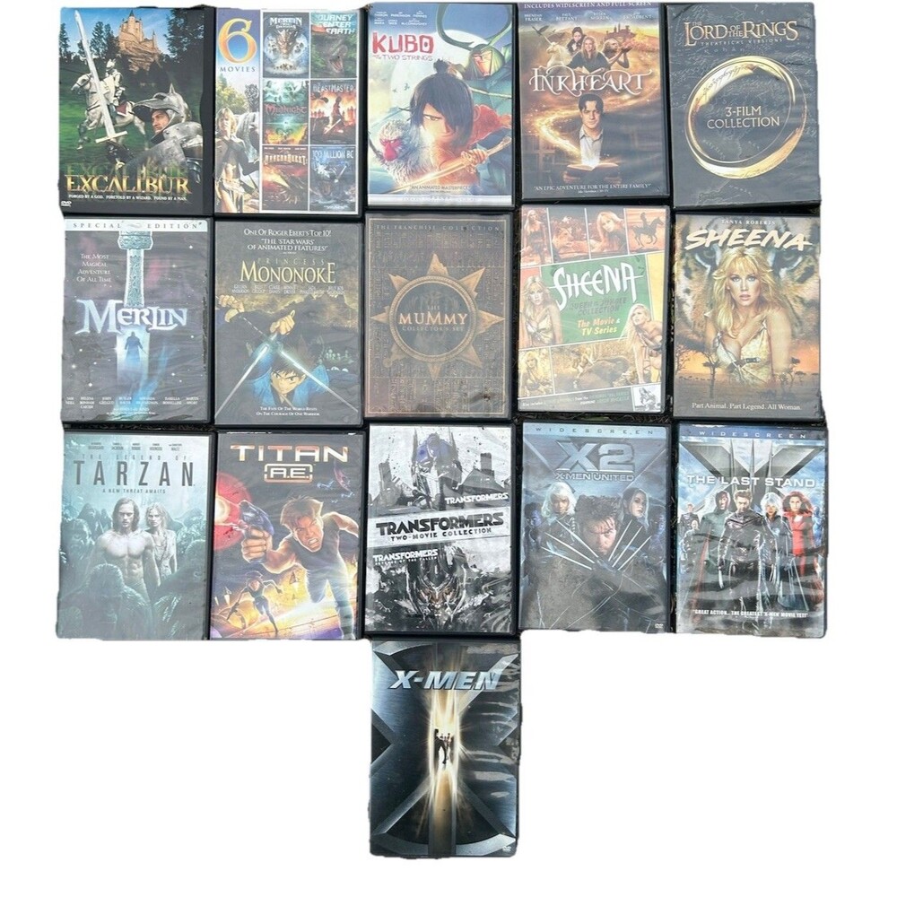 Fantasy Sci-Fi Adventure DVD Lot of 16 - X-Men, Transformers, LOTR, Kubo, Sheena